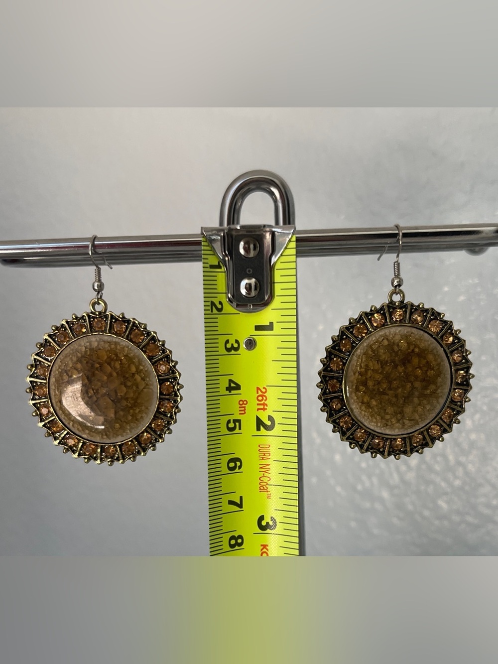 Gold-Tone Brown Druzy Drop Earrings - Women Jewelry